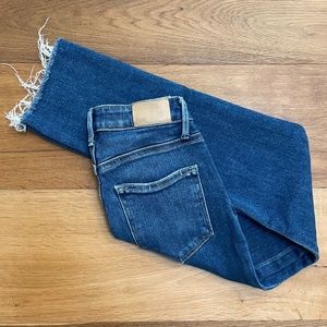 PAIGE Cindy Button Fly Jean Wonderwall wash w/ frayed hem (size 24)